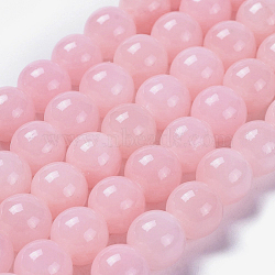 Natural Mashan Jade Round Beads Strands, Dyed, Pink, 8mm, Hole: 1mm, about 51pcs/strand, 15.7 inch(X-G-D263-8mm-XS02)