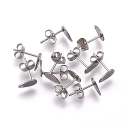 Stainless Steel Color Stainless Steel Stud Earrings(STAS-O119-11B-P)
