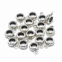 Thai 925 Sterling Silver Tube Bails, Loop Bails, Donut, Antique Silver, 11x8x4mm, Hole: 1.8mm, 5mm Inner Diameter(STER-T002-17AS)