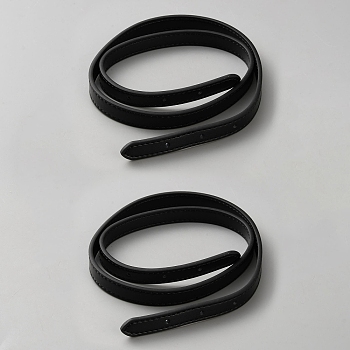 Second Layer of Cowhide Webbing Bag Straps, Black, 810x13.5x3.5mm, Hole: 2.5mm