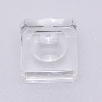 Glass Crystal Ball Stand, Square, Clear, 24x24x14.5mm