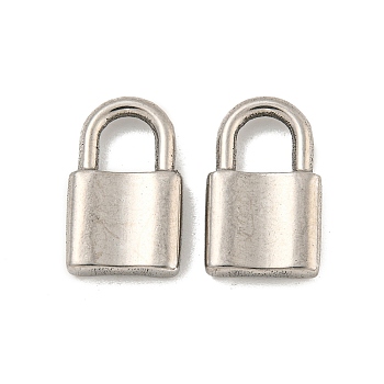 Non-Tarnish 304 Stainless Steel Pendants, Padlock Charm, Stainless Steel Color, 17x10.5x3mm, Hole: 5.5x5mm