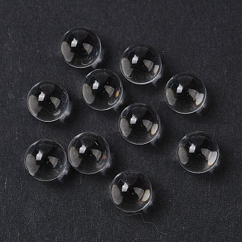 Transparent Glass Beads, Round, No Hole, Clear, 8mm