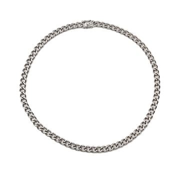 304 Stainless Steel Cuban Link Chain Necklaces, Stainless Steel Color, 24.13 inch(61.3cm)