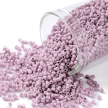 TOHO Round Seed Beads, Japanese Seed Beads, (766) Opaque Pastel Frost Light Lilac, 15/0, 1.5mm, Hole: 0.7mm, about 3000pcs/10g