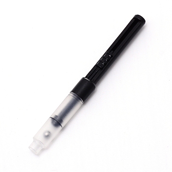 Plastic Fountain Pen Ink Converter, Push-Pull, Ink Pen Tool, Column, Black, 74x7mm, Hole: 3mm