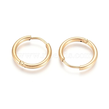 placage ionique (ip) 304 boucles d'oreilles en acier inoxydable huggie hoop(EJEW-F111A-17mm-G)-2