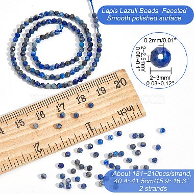 nbeads 2 brins de perles de lapis-lazuli naturelles(G-NB0004-64)-2