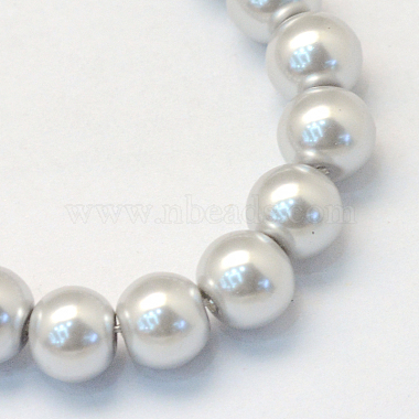 Baking Painted Pearlized Glass Pearl Round Bead Strands(HY-Q003-10mm-62)-2