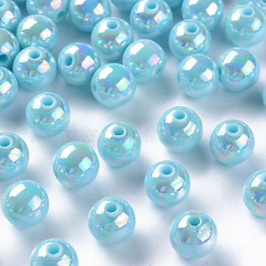 Sky Blue Round Acrylic Beads