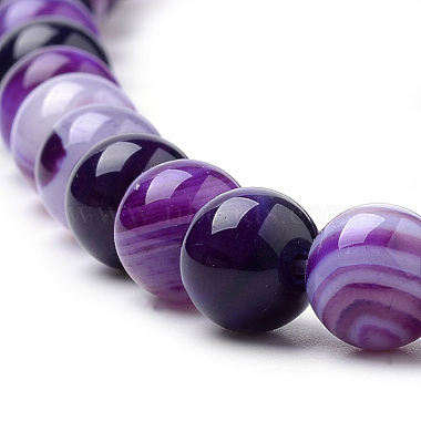 Natural Striped Agate/Banded Agate Beads Strands(G-S259-04F-8mm)-3