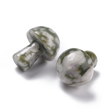 Pierre de gua sha aux champignons de jade de paix naturelle(G-L570-A10)-3
