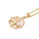 Brass Micro Pave Cubic Zirconia Pendant Necklaces for Women(NJEW-E106-16KCG)-2