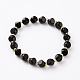 Natural Black Agate Beads Stretch Bracelets(BJEW-Z007-B-01)-2
