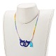 Rainbow Personalized Electroplate Glass Beaded Necklaces(NJEW-JN03410)-5