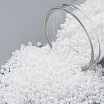 TOHO Round Seed Beads, Japanese Seed Beads, (761) Matte Opaque White, 15/0, 1.5mm, Hole: 0.7mm, about 3000pcs/10g(X-SEED-TR15-0761)