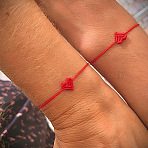 Handmade Minimalist Woven Heart Friendship Adjustable Polyester Cord Bracelets for Unisex, Red, Inner Diameter: 11.02 inch(28cm)(LU3037)