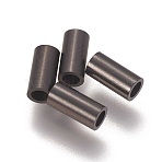 304 Stainless Steel Tube Beads, Ion Plating(IP), Electrophoresis Black, 6x3mm, Hole: 2mm(STAS-L216-23E-B)