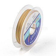 Tiger Tail Beading Wire, 7-Strand Bead Stringing Wire, Nylon Coated Stainless Steel Wire, Gold, 24 Gauge, 0.5mm, about 32.8 Feet(10m)/roll(TWIR-R007-0.5mm-01)