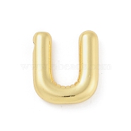 Rack Plating Brass Pendants, Long-Lasting Plated, Lead Free & Cadmium Free,  Real 18K Gold Plated, Letter U, 17x15x4mm, Hole: 1.8mm(KK-A224-01U-G)