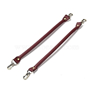 Microfiber Leather Sew on Bag Handles, with Alloy Swivel Clasps & Iron Studs, Bag Strap Replacement Accessories, Dark Red, 35.8x2.55x1.3cm(FIND-D027-13C)