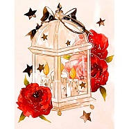 Rose Flower Diamond Painting Kits, Including Acrylic Board, Resin Rhinestones Bag, Diamond Sticky Pen, Tray Plate and Glue Clay, Rubbing Board, Tweezers, Red, 400x300mm(PW-WG68417-07)