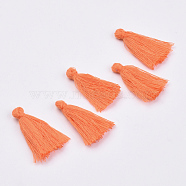 Handmade Polycotton(Polyester Cotton) Tassel Decorations, Pendant Decorations, Orange, 29~35mm(OCOR-Q024-90)