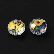 Transparent Glass Beads, Faceted, Rondelle, Crystal AB, 8x5mm, Hole: 1.2mm(GLAA-E048-01A)