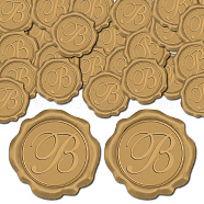 Adhesive Wax Seal Stickers, Envelope Seal Decoration, For Craft Scrapbook DIY Gift, Letter B, Dark Goldenrod, 30mm, 50pcs/box(DIY-CP0009-12E)