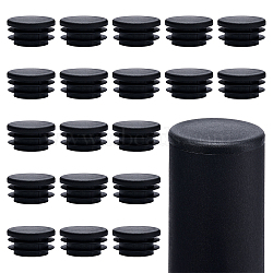 Plastic Hole Plugs, Snap in Hole Plugs, Post Pipe Insert End Caps, for Furniture Fencing, Round, Black, 34.5x20mm, Inner Diameter: 23mm(AJEW-WH0505-14B)