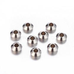 201 Stainless Steel Bicone Spacer Beads, Stainless Steel Color, 6x3mm, Hole: 2.5mm(STAS-Q174-01)