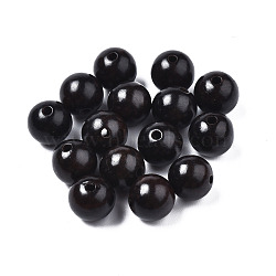 Undyed Natural Ebony Wood Beads, Waxed, Round, Lead Free, Black, 8mm, Hole: 1.5mm, about 1420pcs/500g(WOOD-Q046-03B-01)
