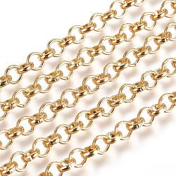 Iron Rolo Chains, Belcher Chain, Soldered, Golden, 4mm(X-CH-L001-03G)