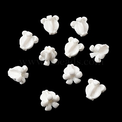 Synthetic Coral Beads, Dyed, Flower, White, 11.5~12x11.5~12x12.5mm, Hole: 1.6mm(X-CORA-K010-01E)