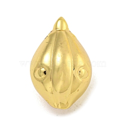 Rack Plating Brass Beads, Long-Lasting Plated, Cadmium Free & Lead Free, Pumpkin, Real 18K Gold Plated, 21x13x13.5mm, Hole: 1.6mm & 1.8mm(KK-I718-18G)