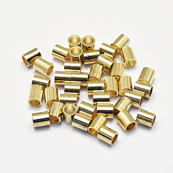 Long-Lasting Plated Brass Beads, Real 18K Gold Plated, Nickel Free, Column, 3.5x4mm, Hole: 2.5mm(X-KK-K193-075G-NF)