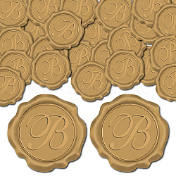 Adhesive Wax Seal Stickers, Envelope Seal Decoration, For Craft Scrapbook DIY Gift, Letter B, Dark Goldenrod, 30mm, 50pcs/box(DIY-CP0009-12E)