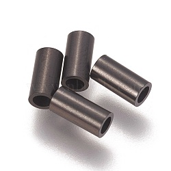304 Stainless Steel Tube Beads, Ion Plating(IP), Electrophoresis Black, 6x3mm, Hole: 2mm(STAS-L216-23E-B)
