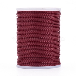 Round Waxed Polyester Cord, Taiwan Waxed Cord, Twisted Cord, Dark Red, 1mm, about 12.02 yards(11m)/roll(X-YC-G006-01-1.0mm-09)
