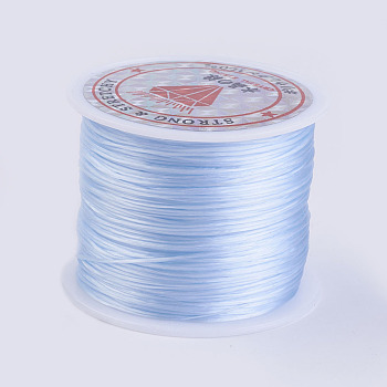 Flat Elastic Crystal String, Elastic Beading Thread, for Stretch Bracelet Making, Light Steel Blue, 0.5mm, about 49.21 yards(45m)/roll