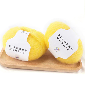 Wool Yarn, for Weaving, Knitting & Crochet, Yellow, 1mm