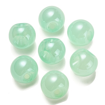 Opaque Acrylic Beads, Round, Top Drilled, Medium Spring Green, 19x19x19mm, Hole: 3mm