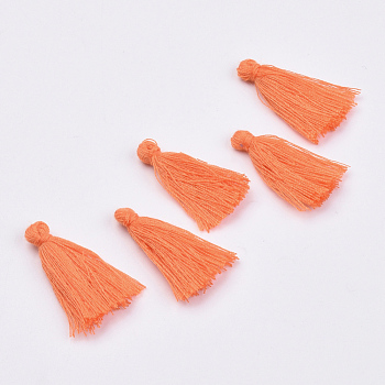 Handmade Polycotton(Polyester Cotton) Tassel Decorations, Pendant Decorations, Orange, 29~35mm
