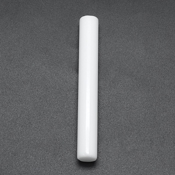 Opaque Glass Beads, Column, Undrilled/No Hole Beads, White, 75~76x10mm