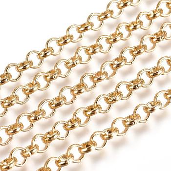 Iron Rolo Chains, Belcher Chain, Soldered, Golden, 4mm