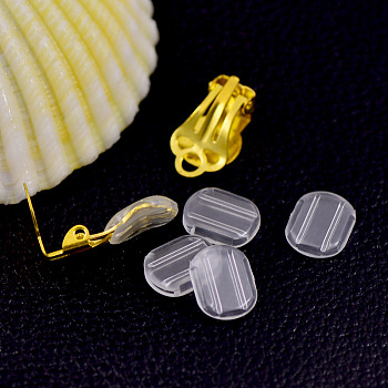 Plastic Earring Pads, Clip Earring Cushions, For Non-pierced Earring Findings, Clear, 10.5x8mm