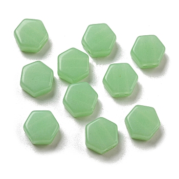 Acrylic Beads, 2-Hole, Hexagon, Dark Sea Green, 9x10x4.5mm, Hole: 1.2mm