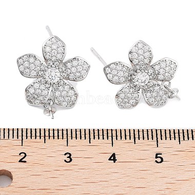 925 boucles d'oreilles en argent sterling avec zircones cubiques(EJEW-B038-09P)-3