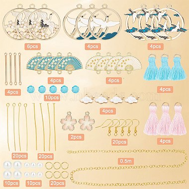 kit de fabrication de boucles d'oreilles pendantes en forme d'oiseau et de fleur sunnyclue diy(DIY-SC0020-40)-2