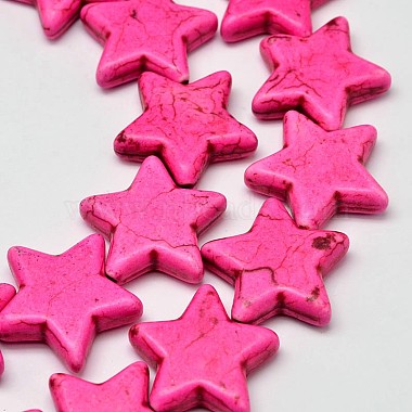 Hot Pink Star Synthetic Turquoise Beads